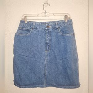 EUC Liz Claiborne VINTAGE "LizWear Denim Skirt" 💯% Cotton • Classic Blue💙Sz 14